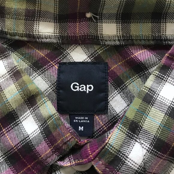 Gap Men’s Flannel Plaid Button Down Long Sleeve Shirt M, Cotton - Picture 3 of 9